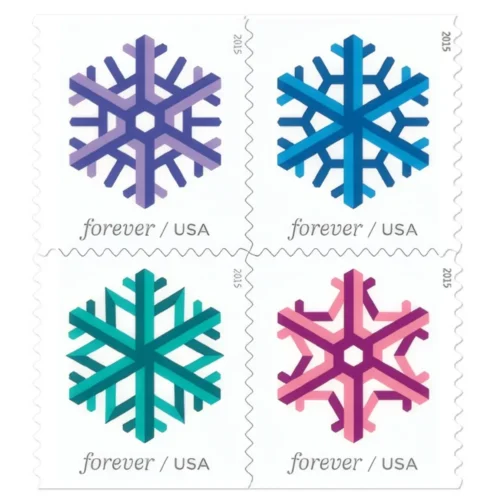 GeometricSnowflakes2015 - Forever Stamps