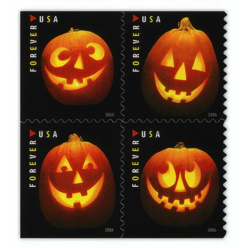 Jack-O’-Lanterns 2016 1 - Forever Stamps Jack-O’-Lanterns 2016