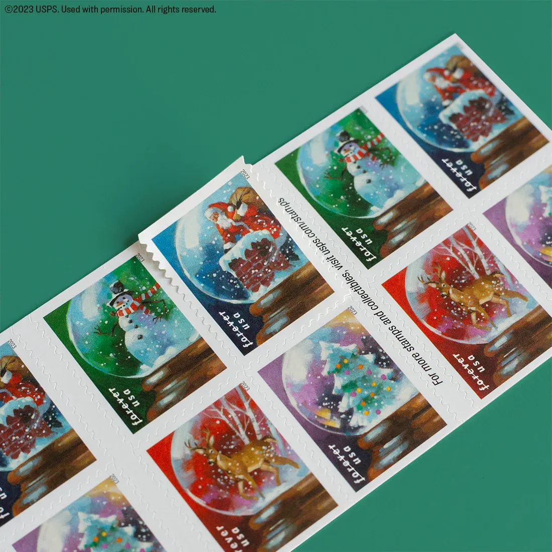 SnowGlobes2023 Booklet Dynamic - Forever Stamps